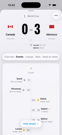 Instant match events, for everyone
